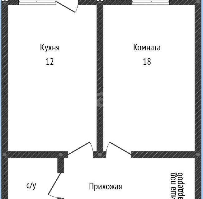 Продаётся 1-комнатная квартира, 35.3 м²