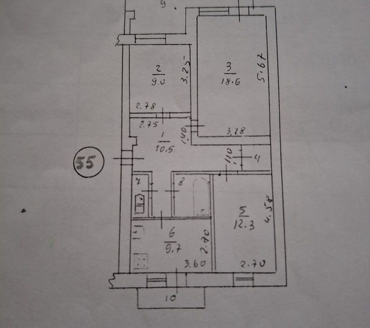 Продаётся 3-комнатная квартира, 70.4 м²