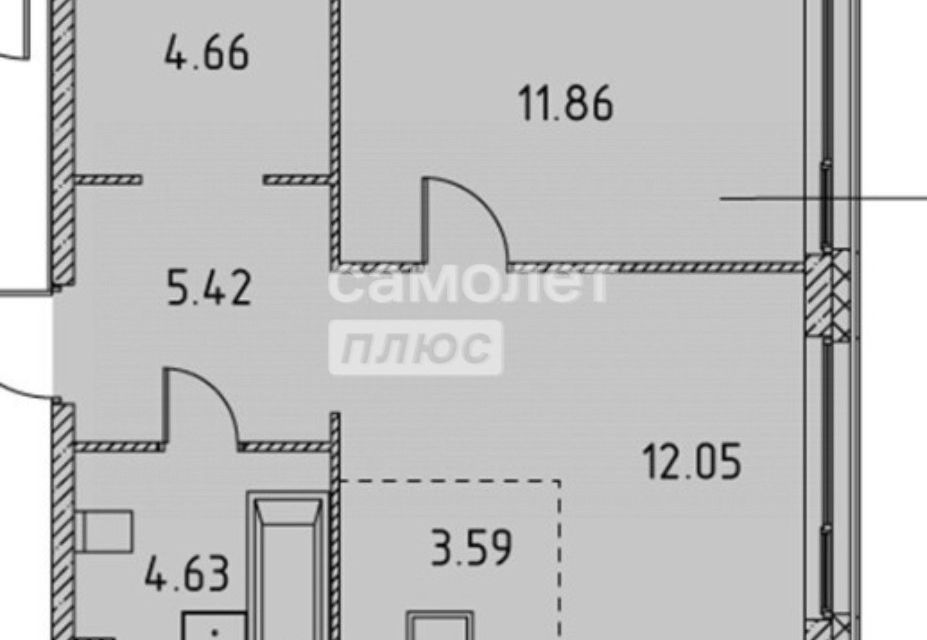 Продаётся 1-комнатная квартира, 42.2 м²