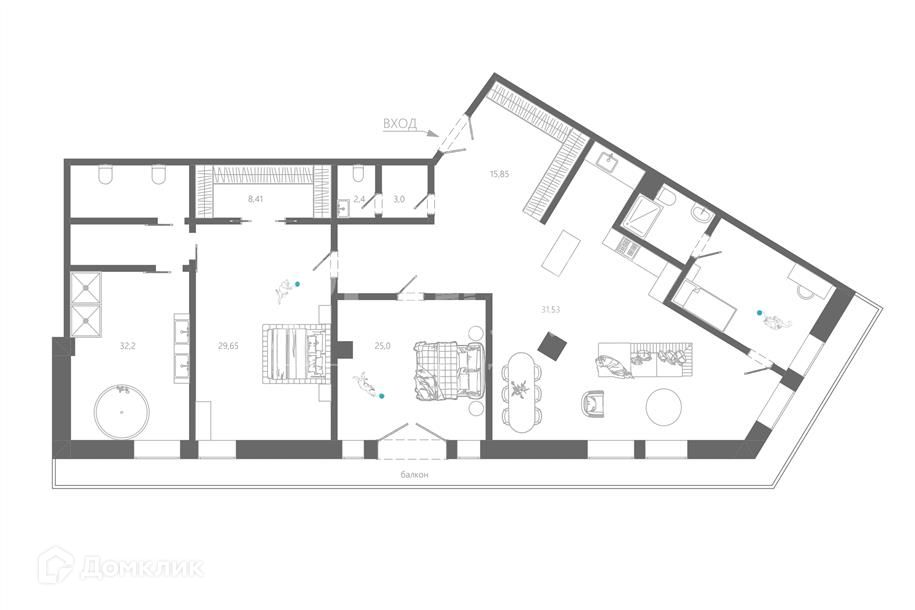 Продаётся 3-комнатная квартира, 205 м²