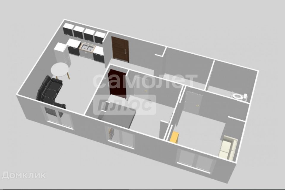 Продаётся 2-комнатная квартира, 59.6 м²