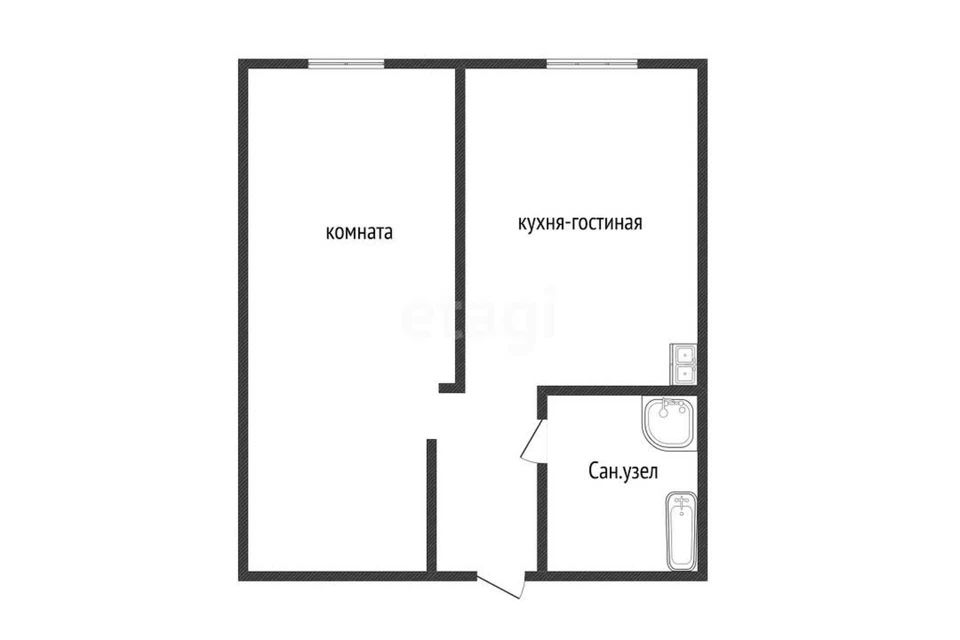 Продаётся 1-комнатная квартира, 35 м²