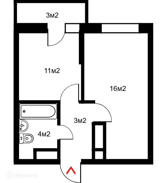 Продаётся 1-комнатная квартира, 37 м²