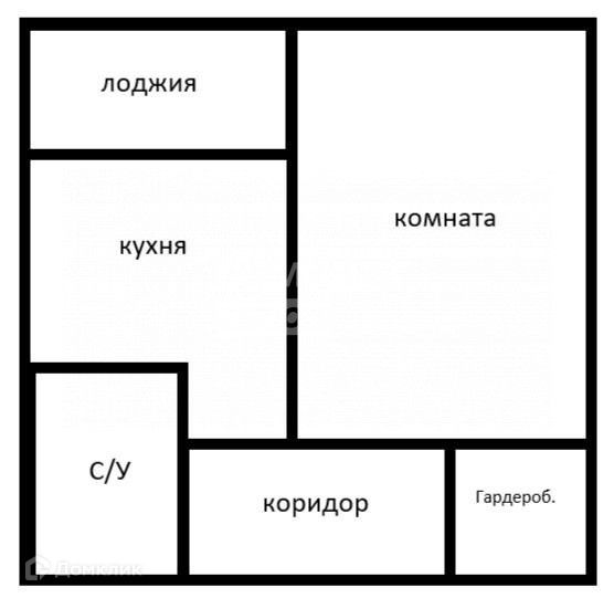 Продаётся 1-комнатная квартира, 44.7 м²