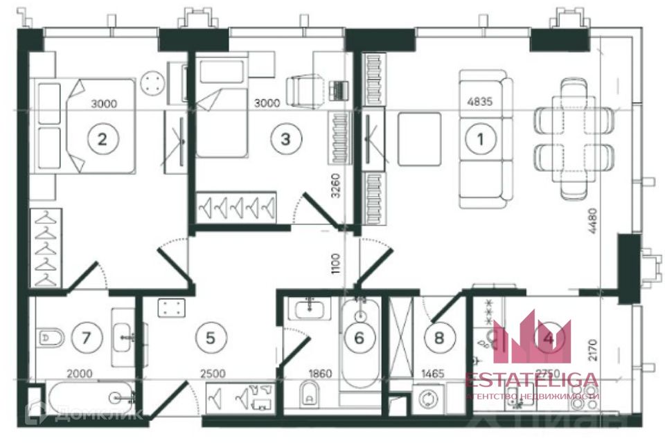 Продаётся 3-комнатная квартира, 78 м²