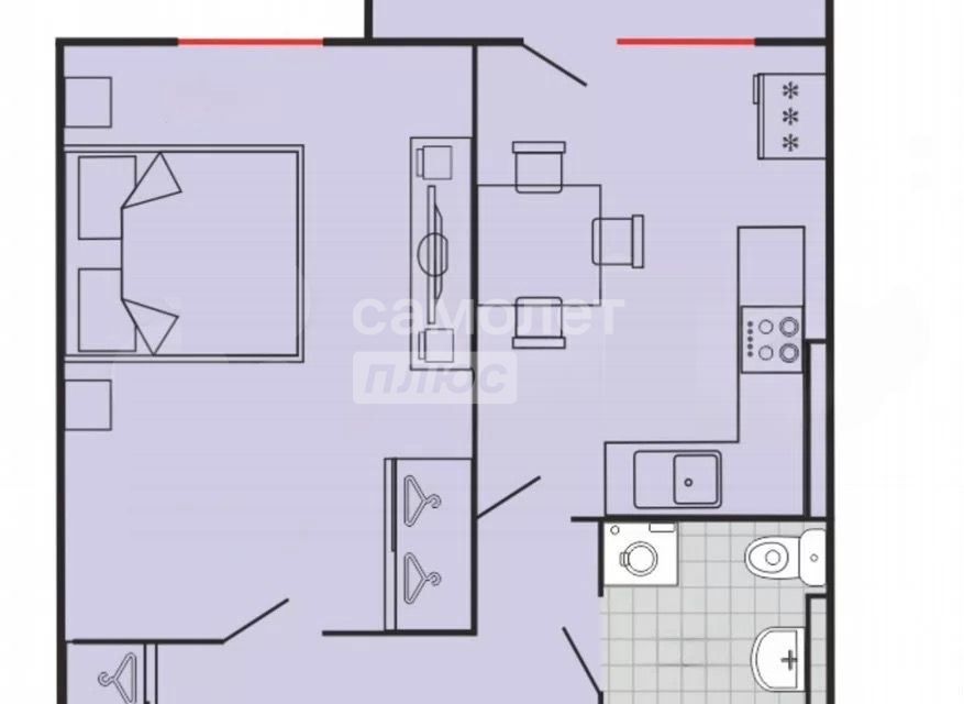Продаётся 1-комнатная квартира, 42 м²
