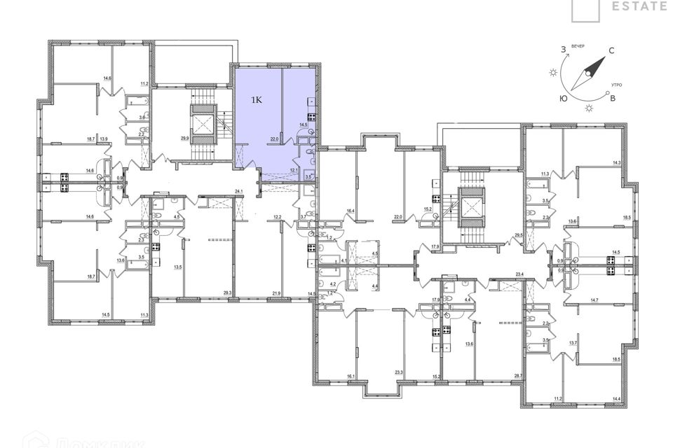 Продаётся 1-комнатная квартира, 53.2 м²