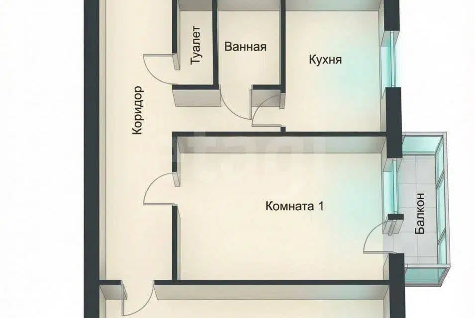 Продаётся 2-комнатная квартира, 45.1 м²