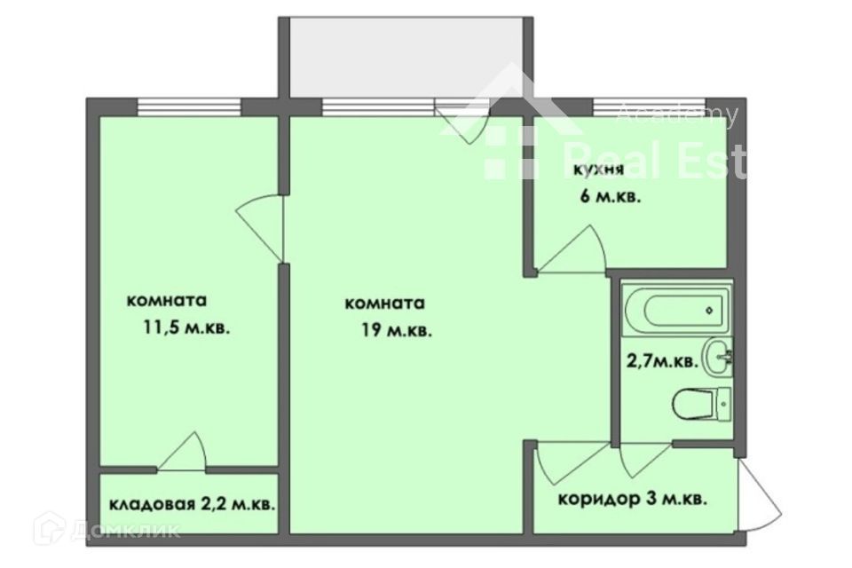 Продаётся 2-комнатная квартира, 40.8 м²