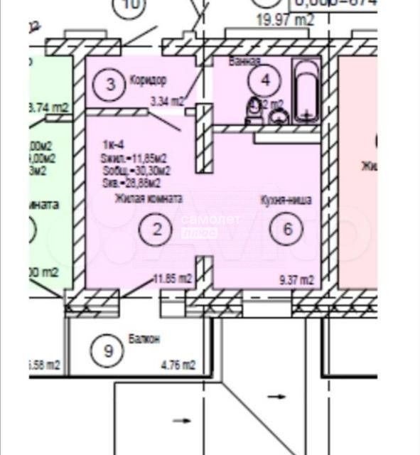 Продаётся 1-комнатная квартира, 30 м²