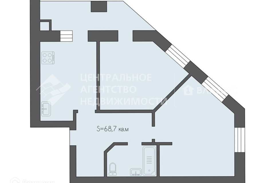 Продаётся 2-комнатная квартира, 75 м²