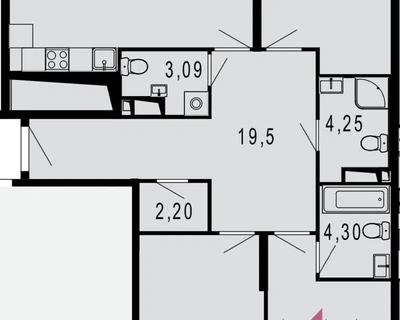 Продаётся 3-комнатная квартира, 108.1 м²