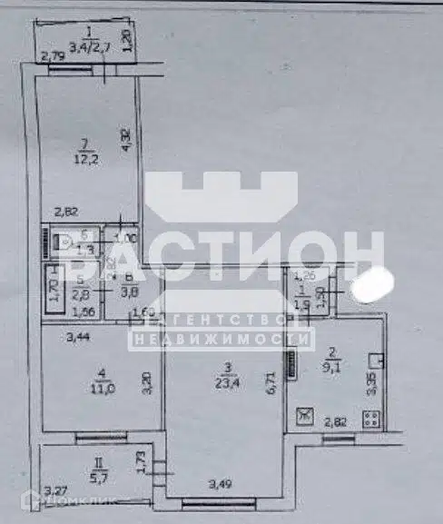 Продаётся 3-комнатная квартира, 73 м²