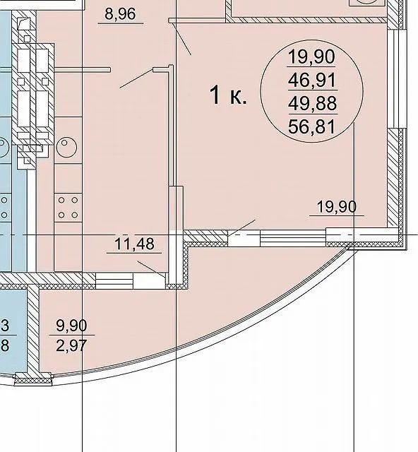 Продаётся 2-комнатная квартира, 57 м²