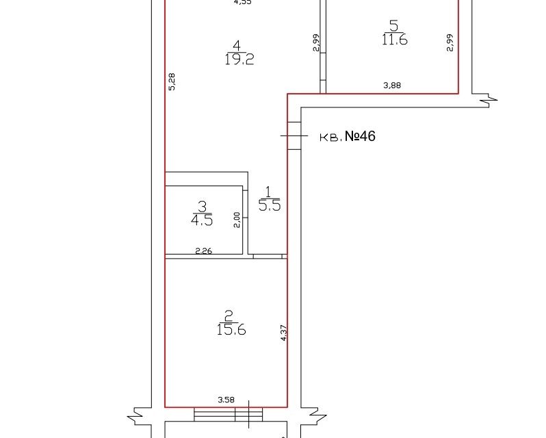 Продаётся 2-комнатная квартира, 58.85 м²