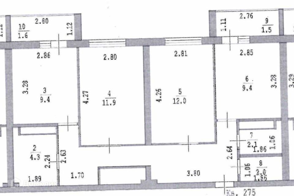 Продаётся 3-комнатная квартира, 67.1 м²