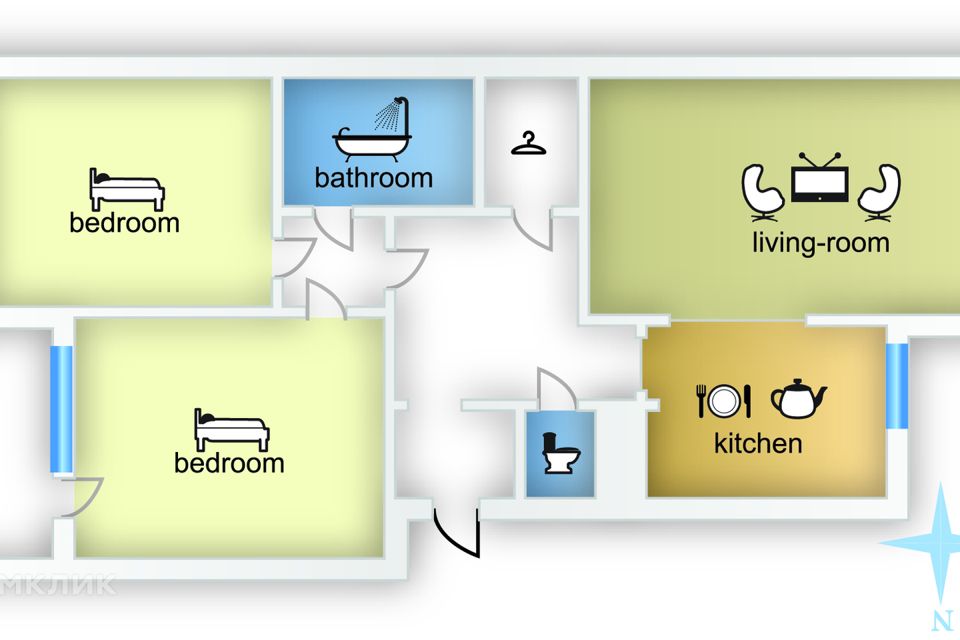 Сдаётся 3-комнатная квартира, 122 м²