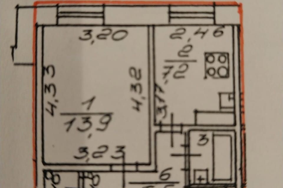 Продаётся 1-комнатная квартира, 31.8 м²