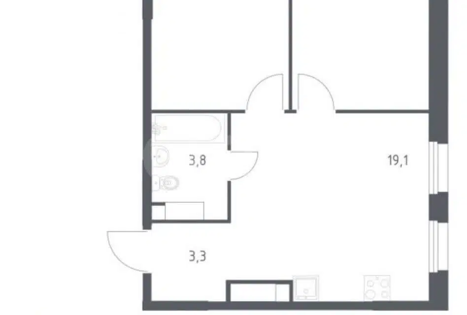 Продаётся 2-комнатная квартира, 47.8 м²
