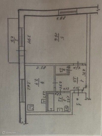 Продаётся 1-комнатная квартира, 35.5 м²