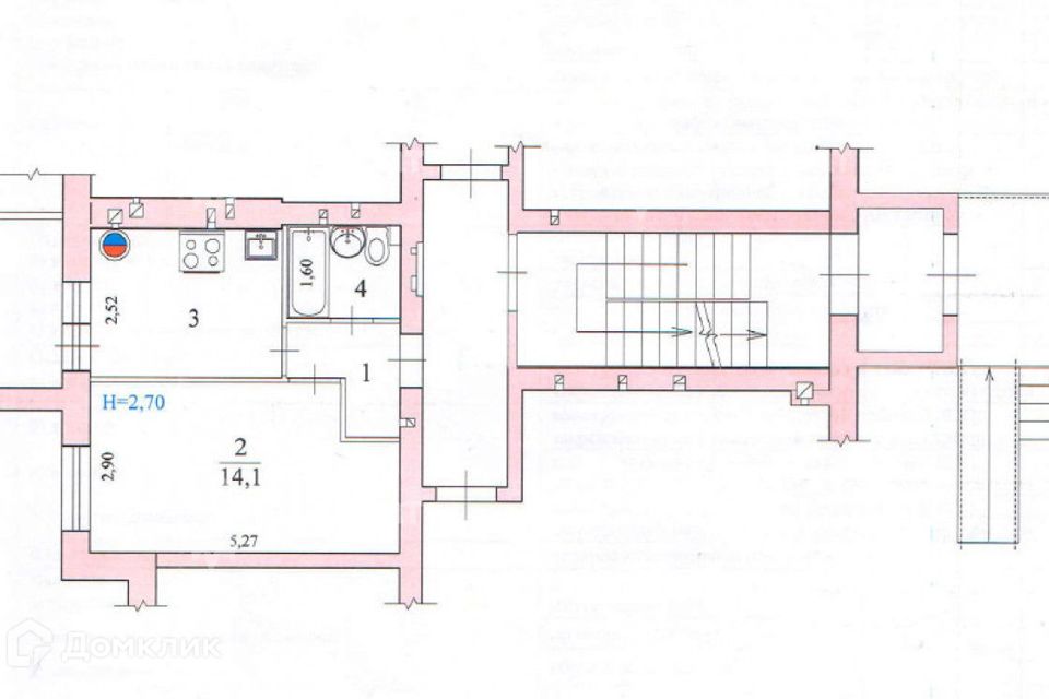 Продаётся 1-комнатная квартира, 27.8 м²