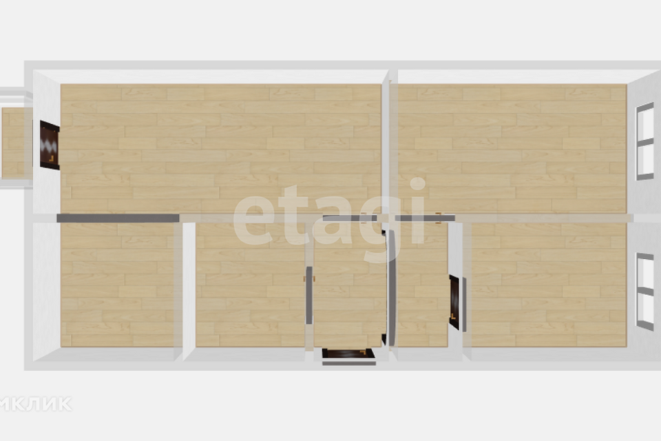 Продаётся 3-комнатная квартира, 60.4 м²
