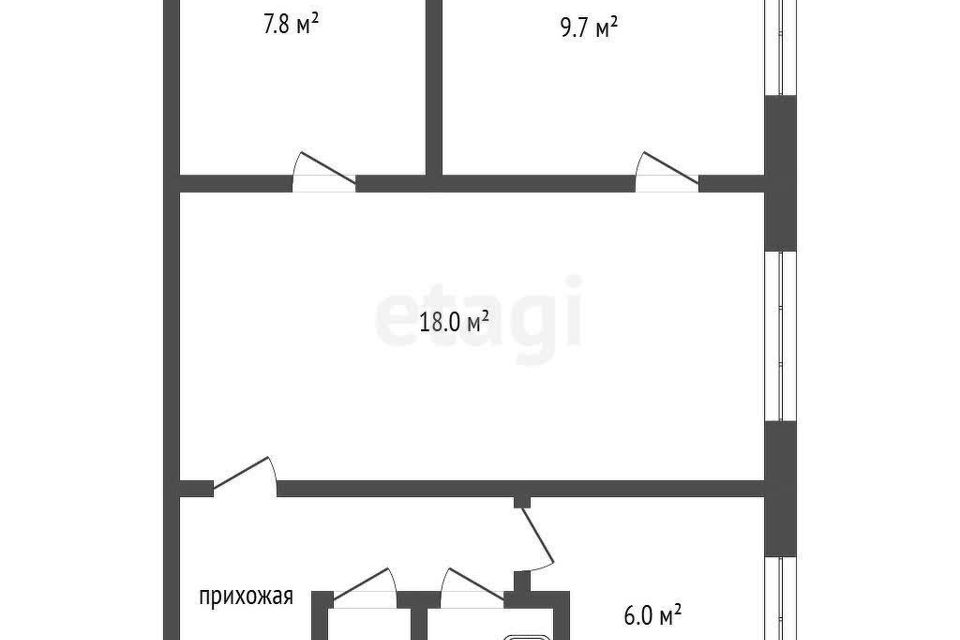 Продаётся 3-комнатная квартира, 48 м²