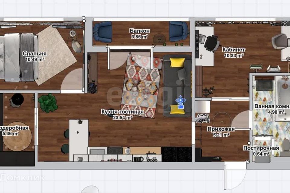 Продаётся 2-комнатная квартира, 67 м²
