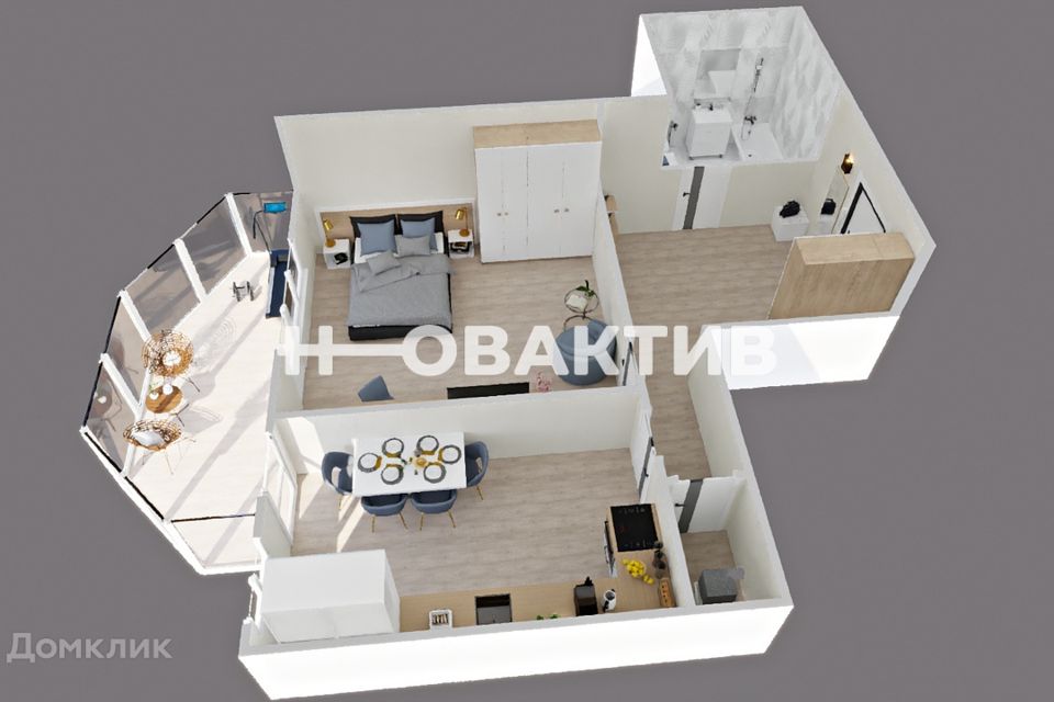 Сдаётся 1-комнатная квартира, 56 м²