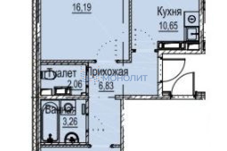 Продаётся 2-комнатная квартира, 56 м²