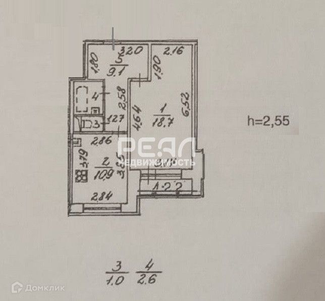 Продаётся 1-комнатная квартира, 42 м²