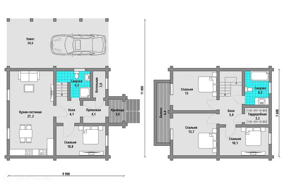 Продаётся 2-этажный дом, 162 м²