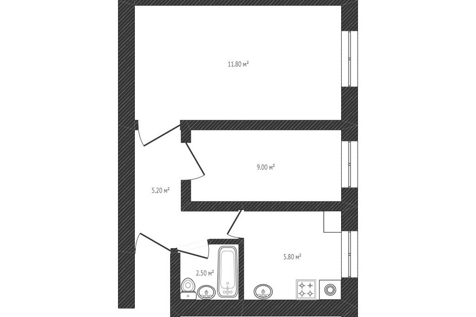 Продаётся 2-комнатная квартира, 40.8 м²