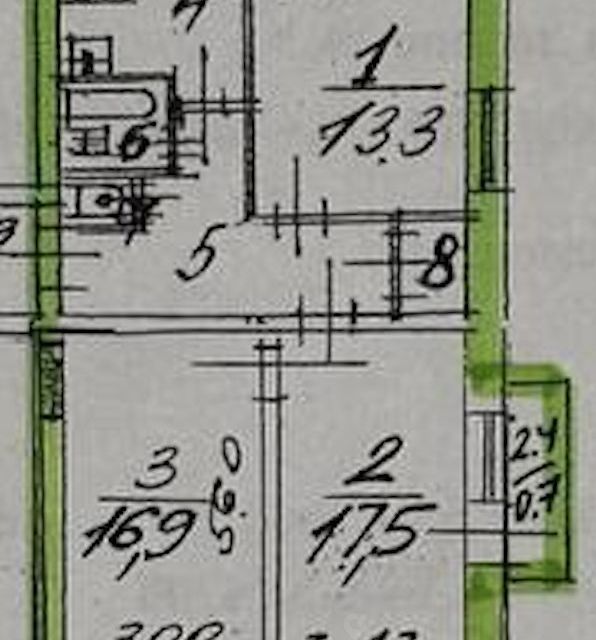 Продаётся 3-комнатная квартира, 66.8 м²