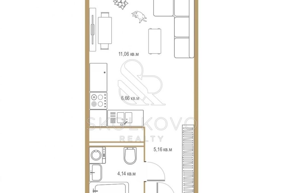 Продаётся студия, 27.02 м²
