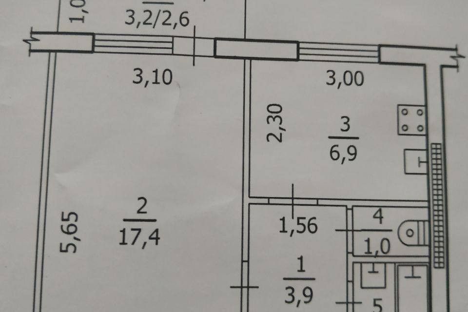 Продаётся 1-комнатная квартира, 33 м²