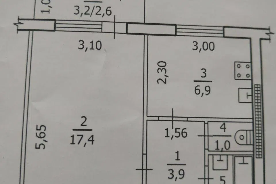 Продаётся 1-комнатная квартира, 33 м²