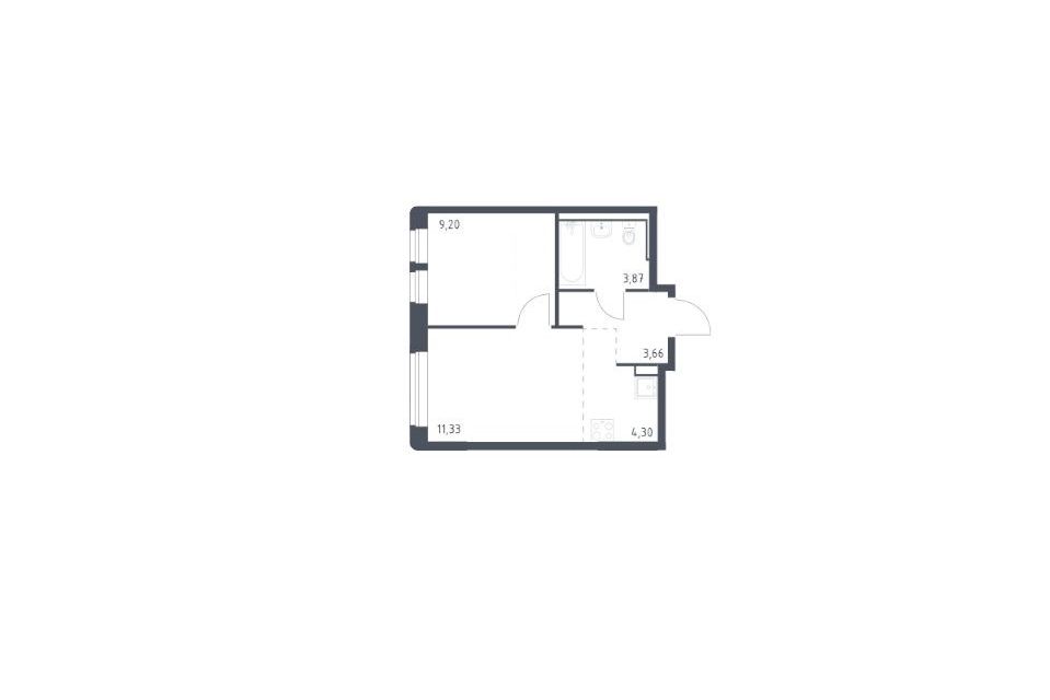 Продаётся 1-комнатная квартира, 32.36 м²