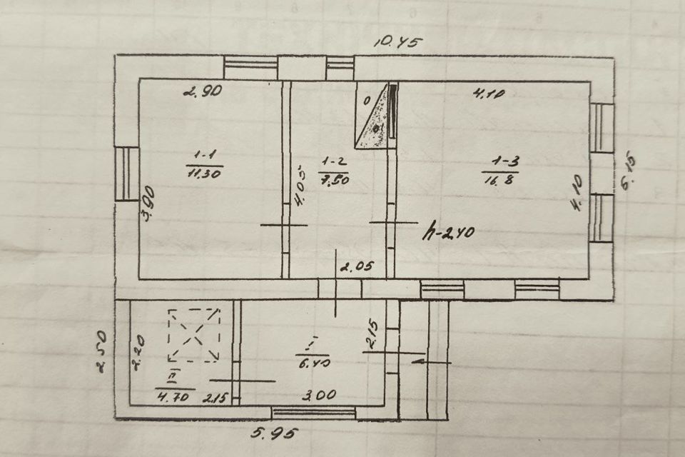 Продаётся 1-этажный дом, 56 м²