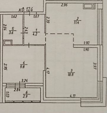 Продаётся 2-комнатная квартира, 47.8 м²