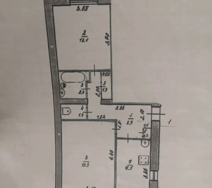 Продаётся 2-комнатная квартира, 48.8 м²