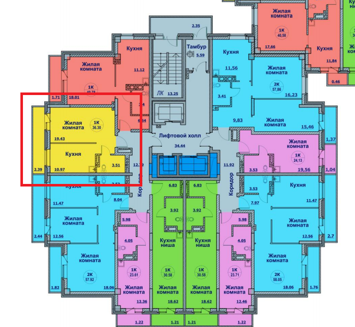 Продаётся 1-комнатная квартира, 36 м²