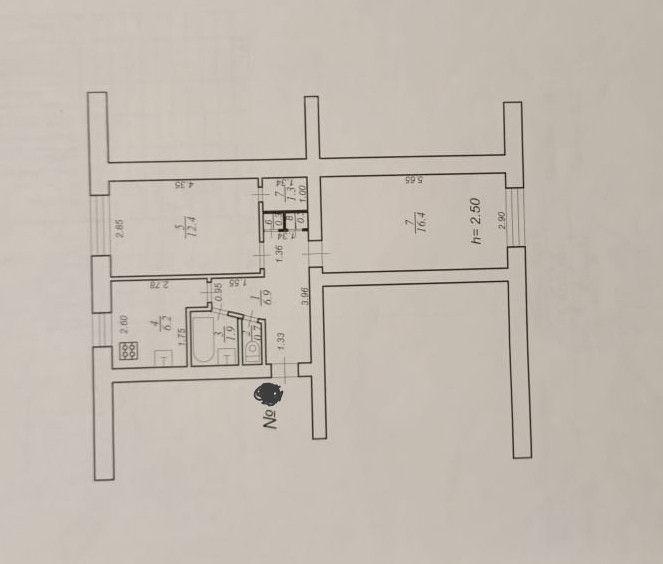 Продаётся 2-комнатная квартира, 46.4 м²