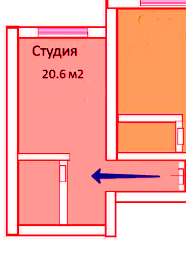 Продаётся студия, 20.6 м²