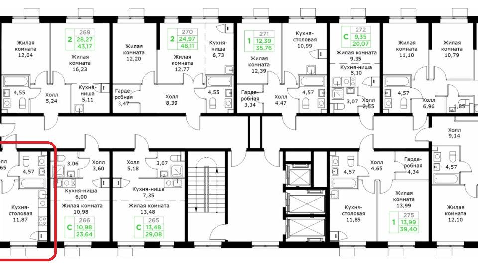 Продаётся 1-комнатная квартира, 40 м²