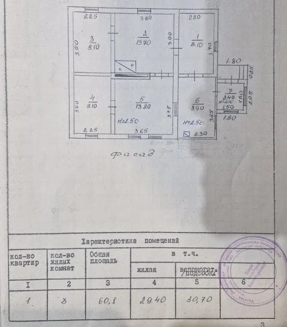 Продаётся 1-этажный дом, 60 м²