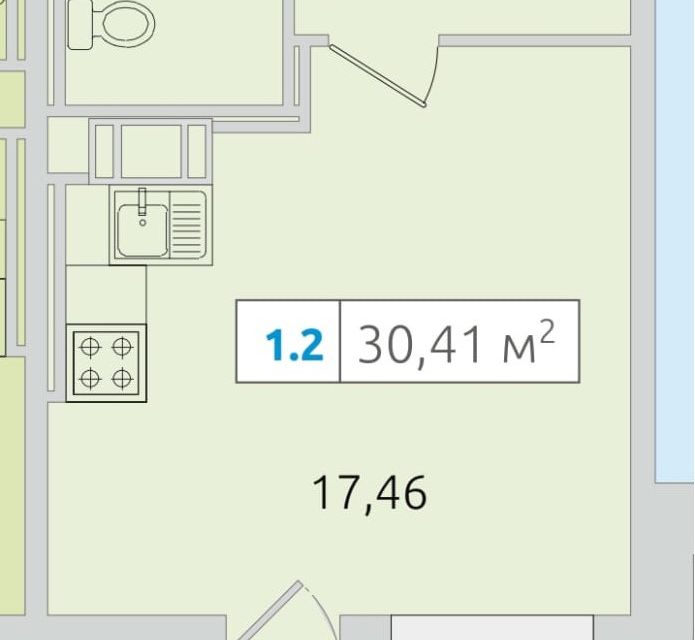 Продаётся студия, 30.4 м²