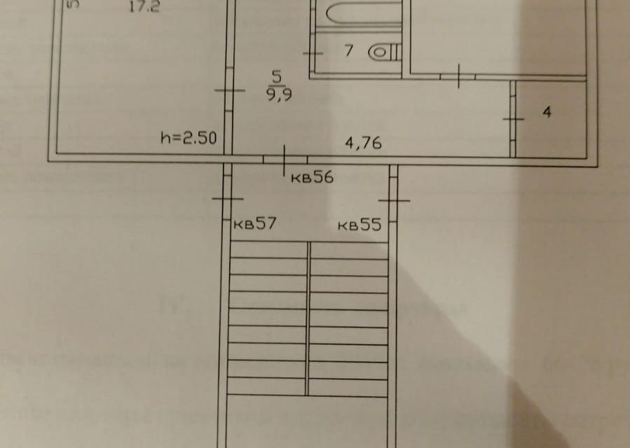 Продаётся 2-комнатная квартира, 55.8 м²