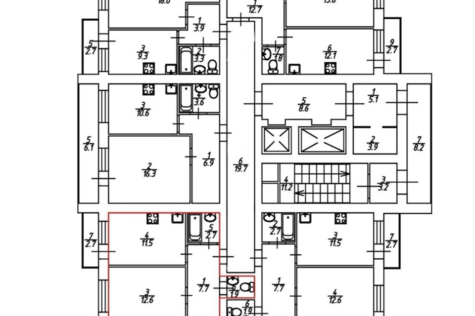 Продаётся 2-комнатная квартира, 54.9 м²