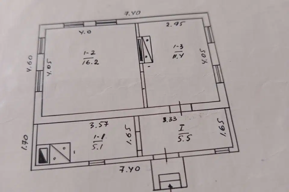 Продаётся 1-этажный дом, 40 м²